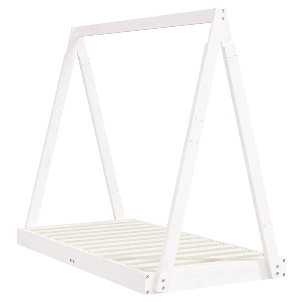 Giroletto per Bambini Bianco 70x140cm in Legno Massello di Pino