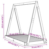 Giroletto per Bambini Bianco 70x140cm in Legno Massello di Pino