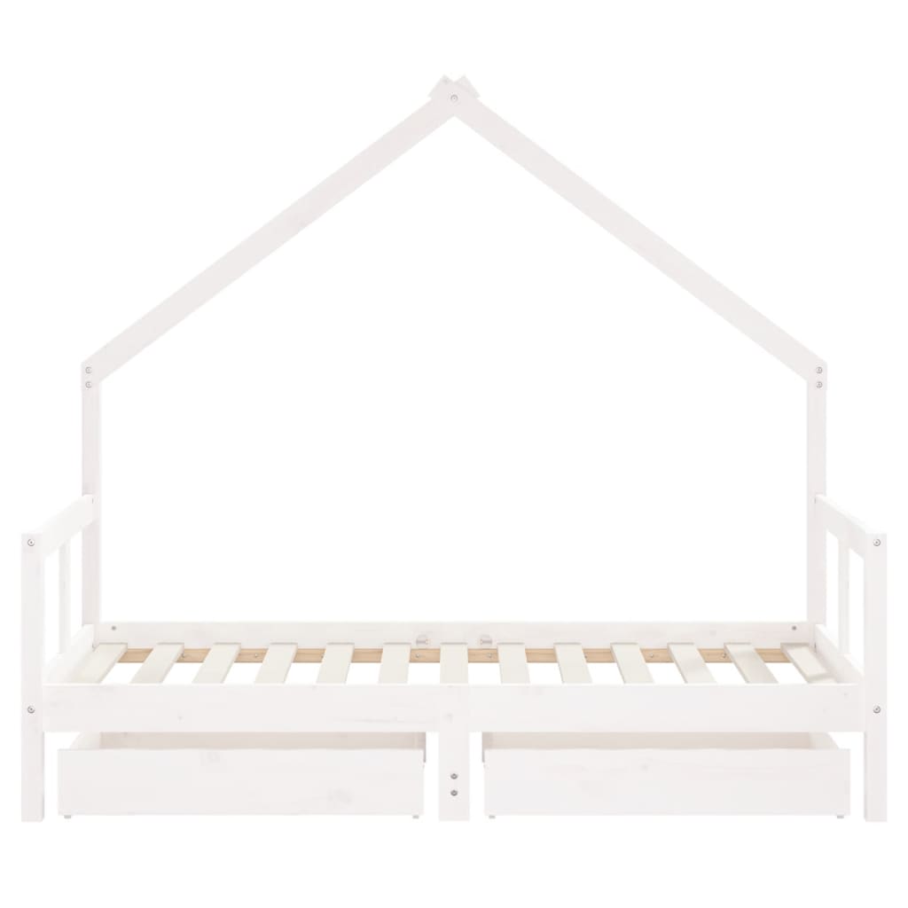 Giroletto Bambini con Cassetti Bianco 80x160 cm Massello Pino