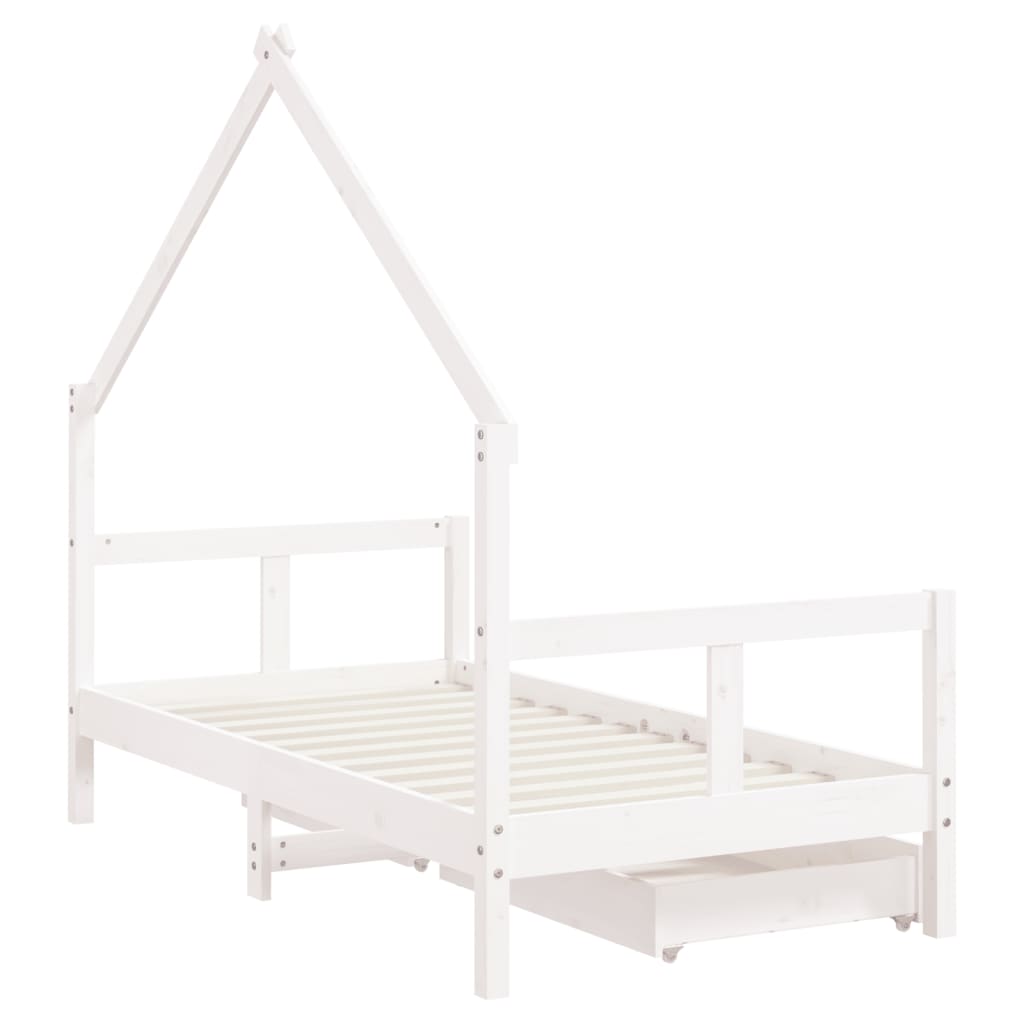 Giroletto Bambini con Cassetti Bianco 80x160 cm Massello Pino