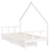 Giroletto Bambini con Cassetti Bianco 90x190 cm Massello Pino