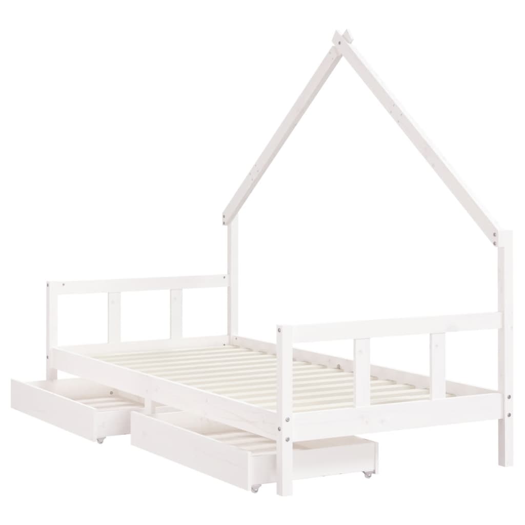 Giroletto Bambini con Cassetti Bianco 90x190 cm Massello Pino