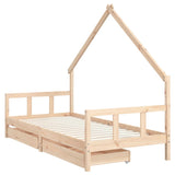 Giroletto Bambini con Cassetti 90x200 cm Legno Massello di Pino