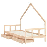 Giroletto Bambini con Cassetti 90x200 cm Legno Massello di Pino