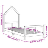 Giroletto per Bambini 80x200 cm in Legno Massello di Pino