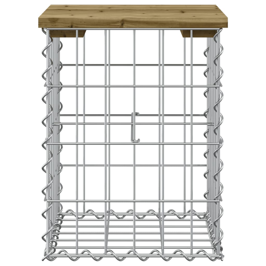 Panca da Giardino Design Gabbione 33x31x42 cm Pino Impregnato