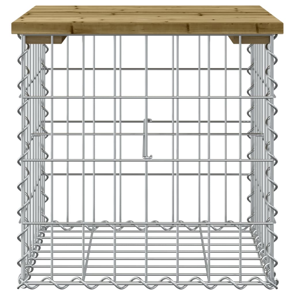 Panca da Giardino Design Gabbione 43x44x42 cm Pino Impregnato