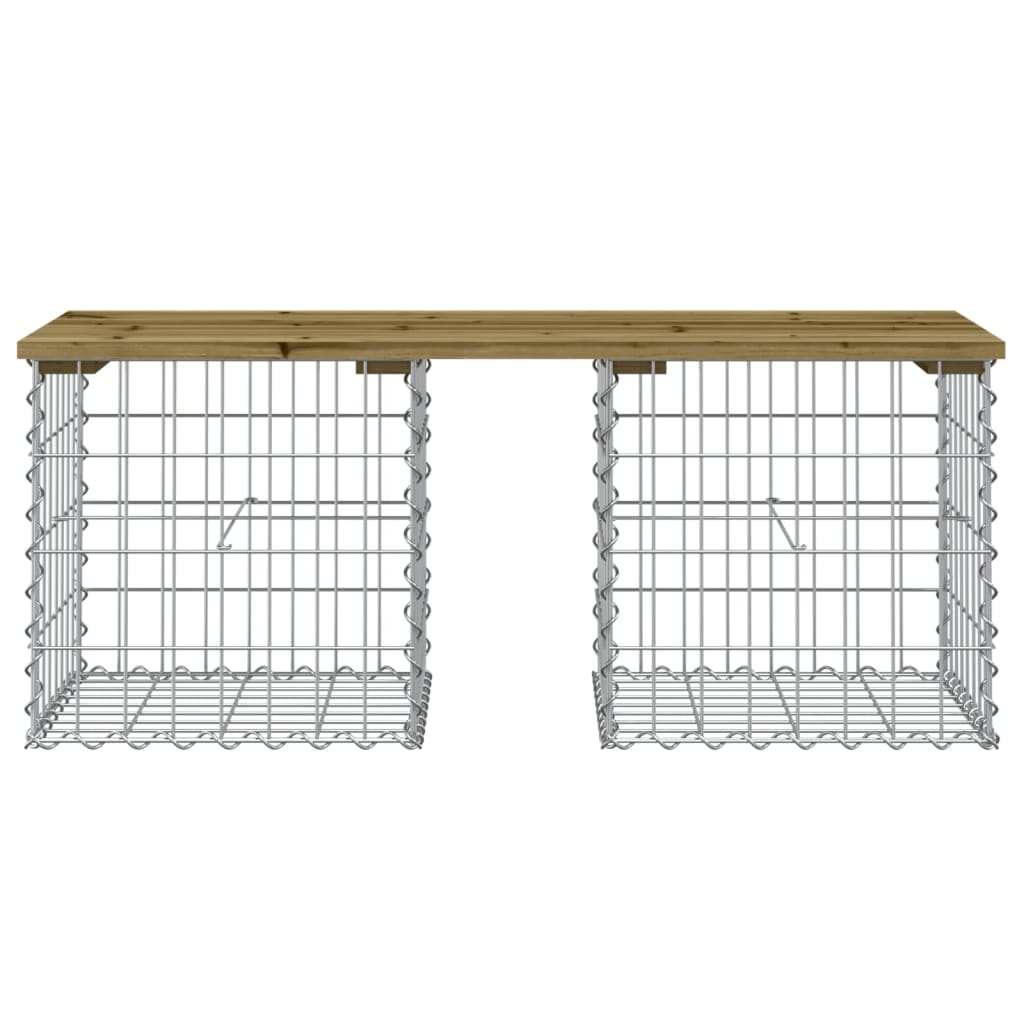 Panca da Giardino Design Gabbione 103x44x42 cm Pino Impregnato