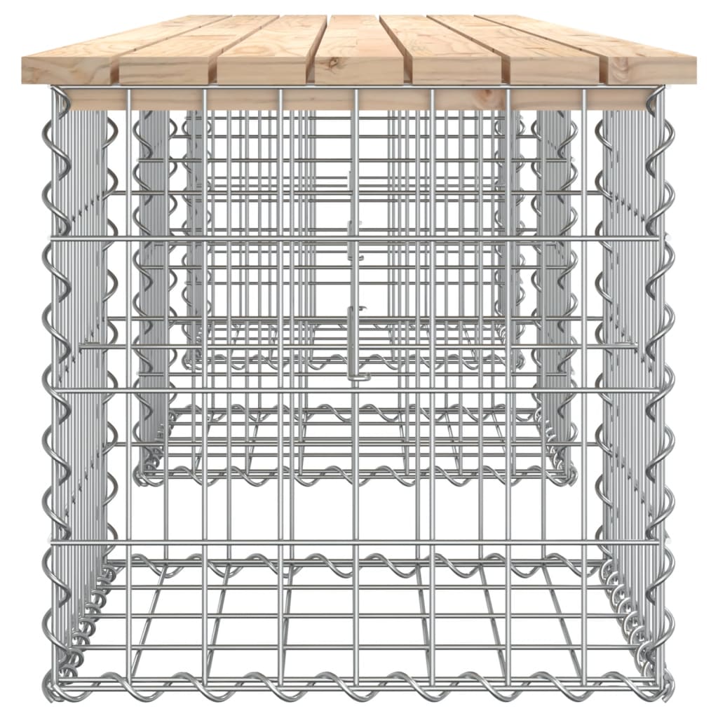 Panca Giardino Design Gabbione 203x44x42 cm Legno Massello Pino