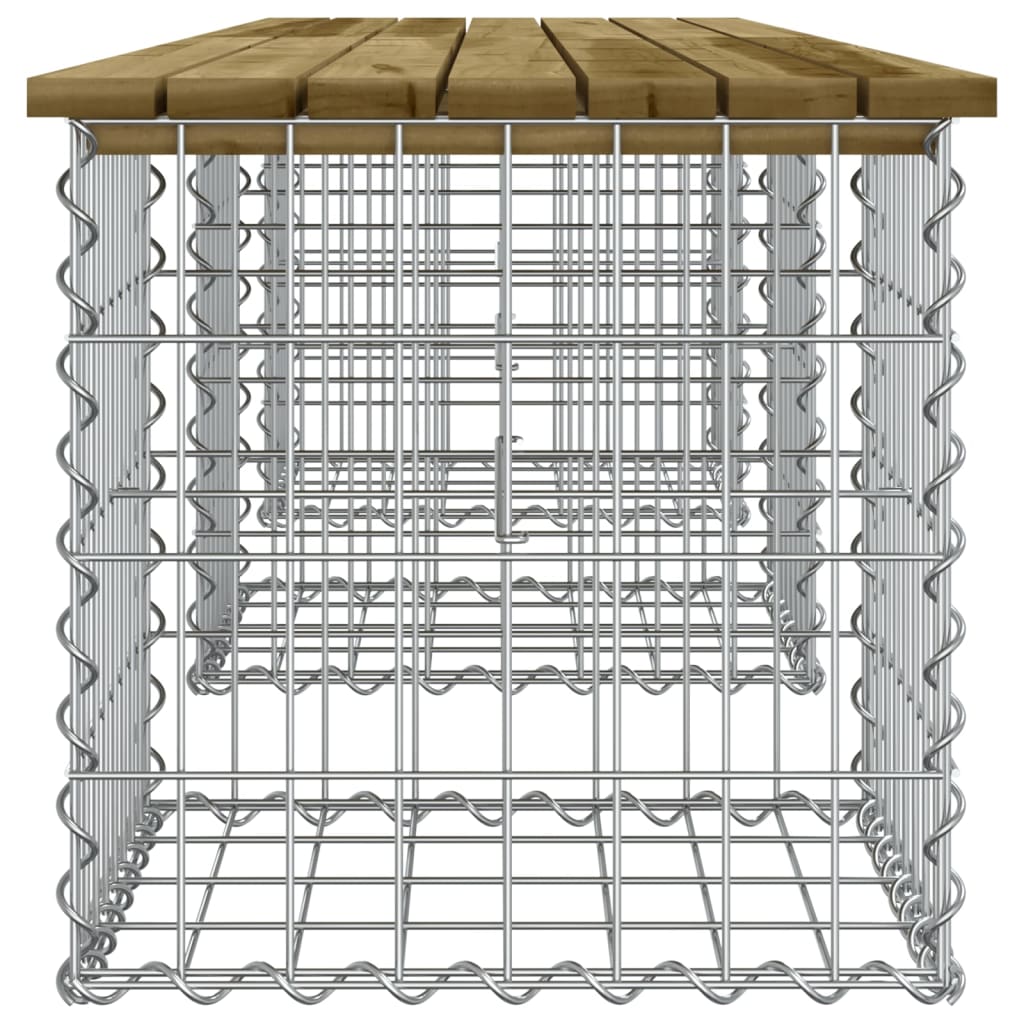 Panca da Giardino Design Gabbione 203x44x42 cm Pino Impregnato