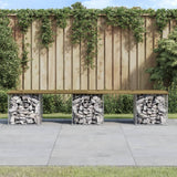 Panca da Giardino Design Gabbione 203x44x42 cm Pino Impregnato