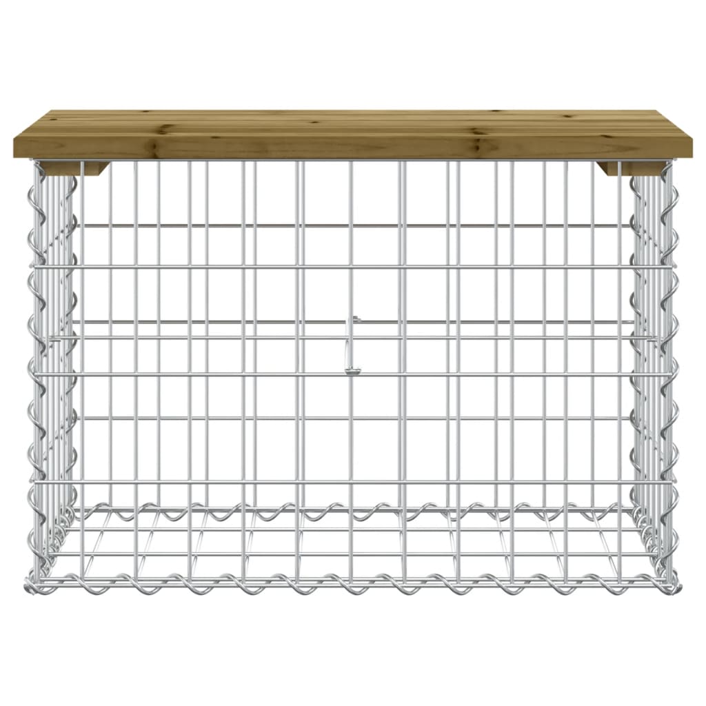 Panca da Giardino Design Gabbione 63x31,5x42 cm Pino Impregnato