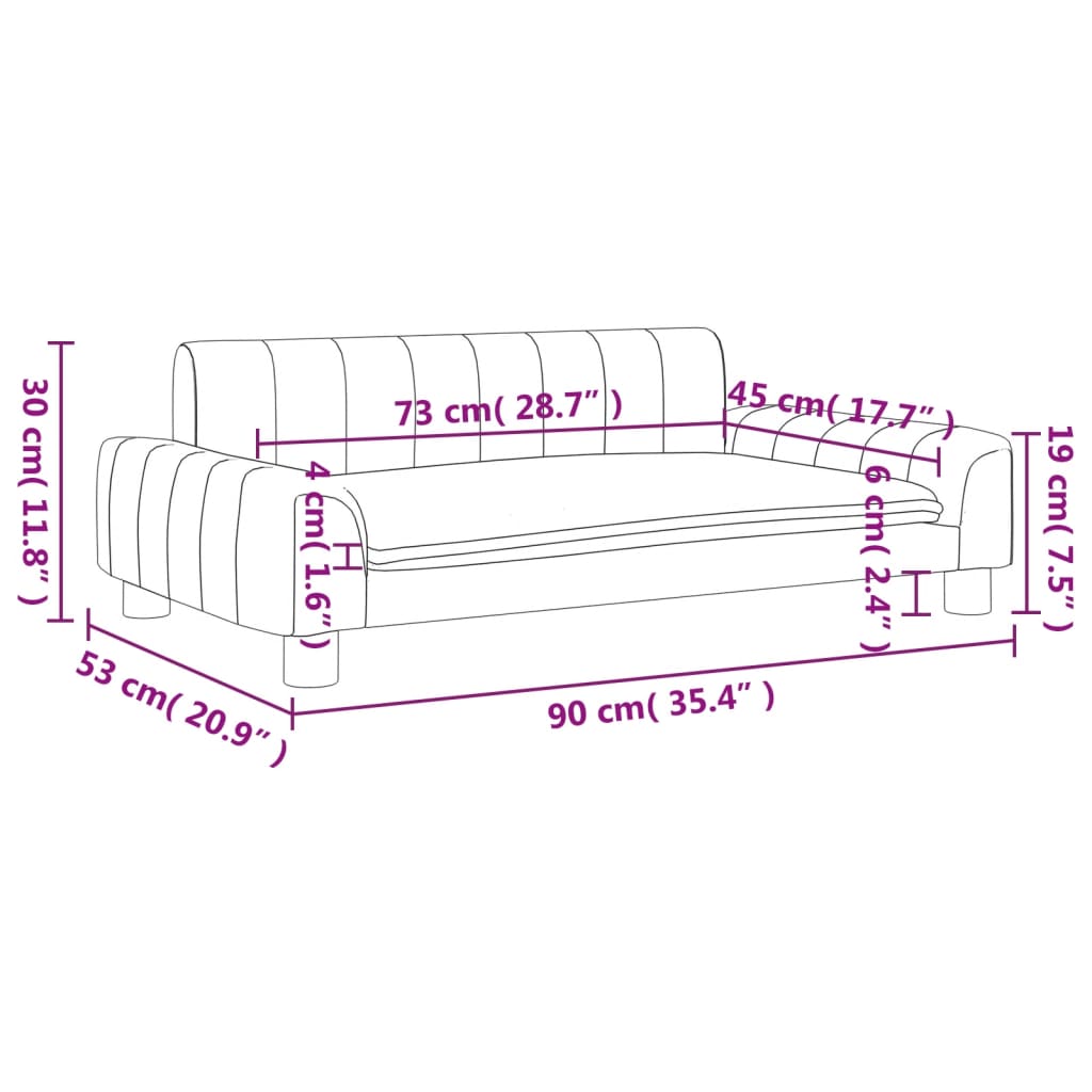 Divano per Bambini Grigio Scuro 90x53x30 cm in Tessuto