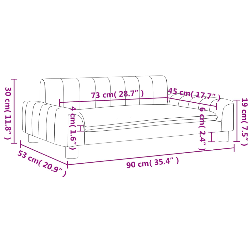 Divano per Bambini Nero 90x53x30 cm in Similpelle