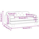 Divano per Bambini Grigio Scuro 70x45x30 cm in Velluto