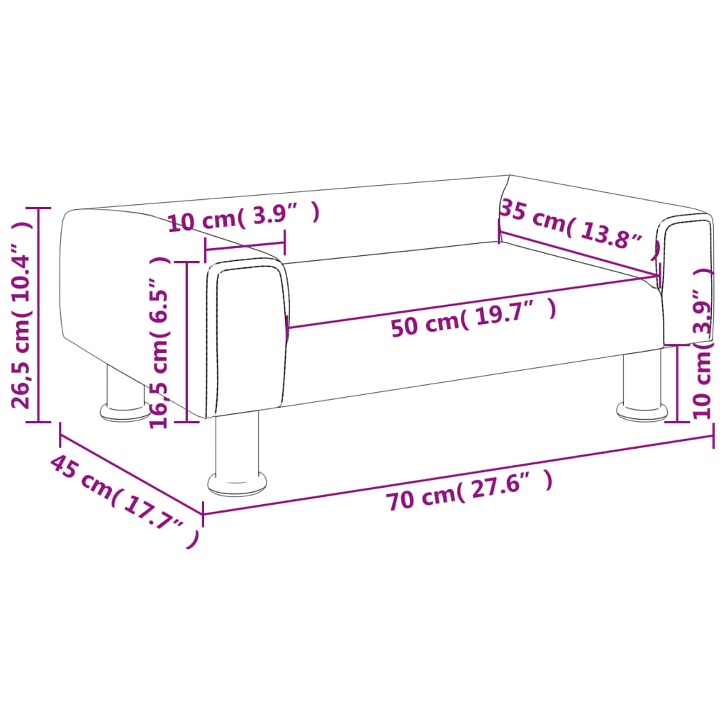 Divano per Bambini Grigio Chiaro 70x45x26,5 cm in Velluto