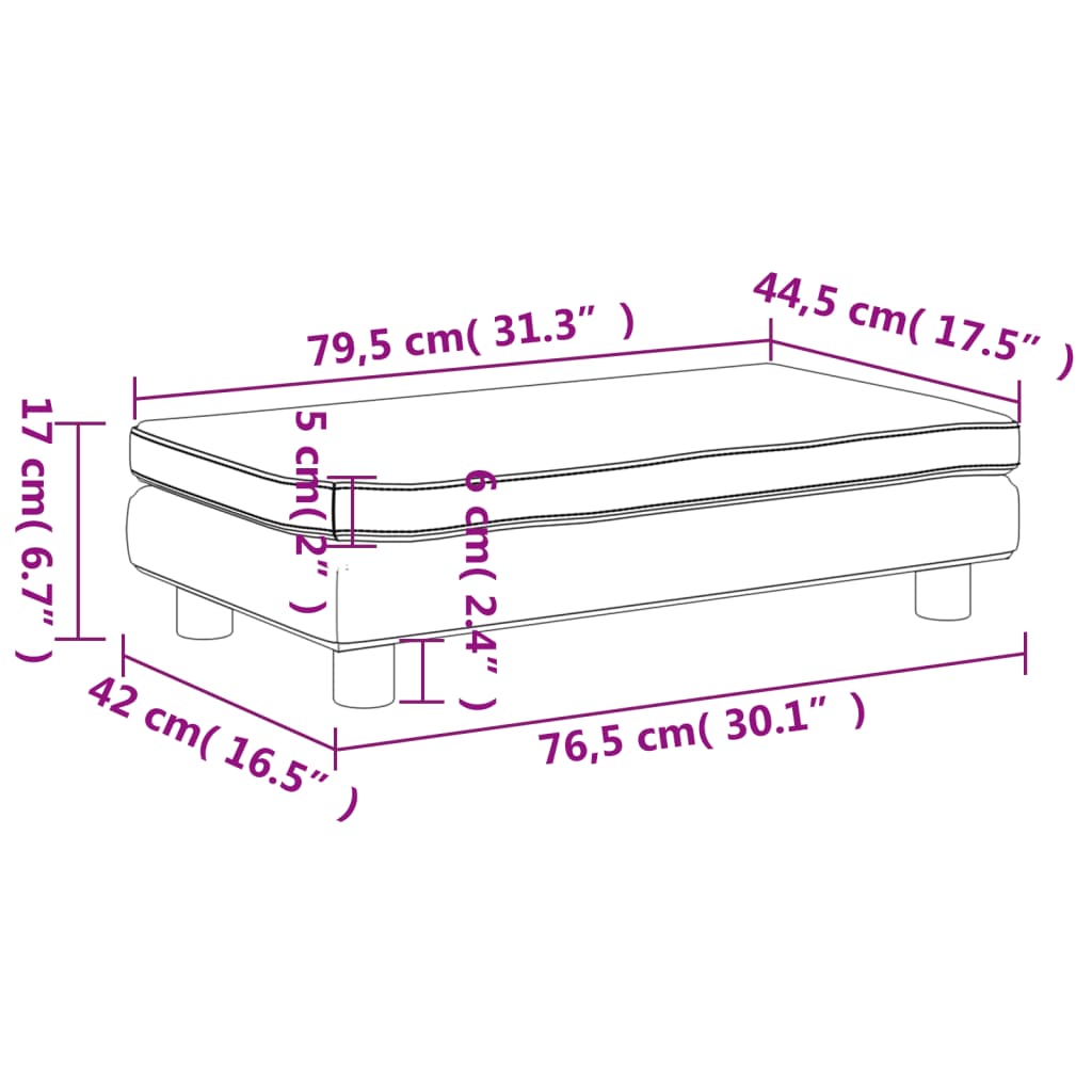 Divano Bambini Poggiapiedi Grigio Scuro 100x50x30 cm Velluto