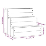 Scala per Animali 40x37,5x35 cm in Legno Massello di Pino