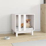 White Dog House 50x40x52 cm in Solid Pine Wood