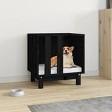Black Dog House 50x40x52 cm in Solid Pine Wood
