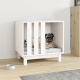 White Dog House 60x45x57 cm in Solid Pine Wood