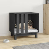 Gray Dog House 60x45x57 cm in Solid Pine Wood