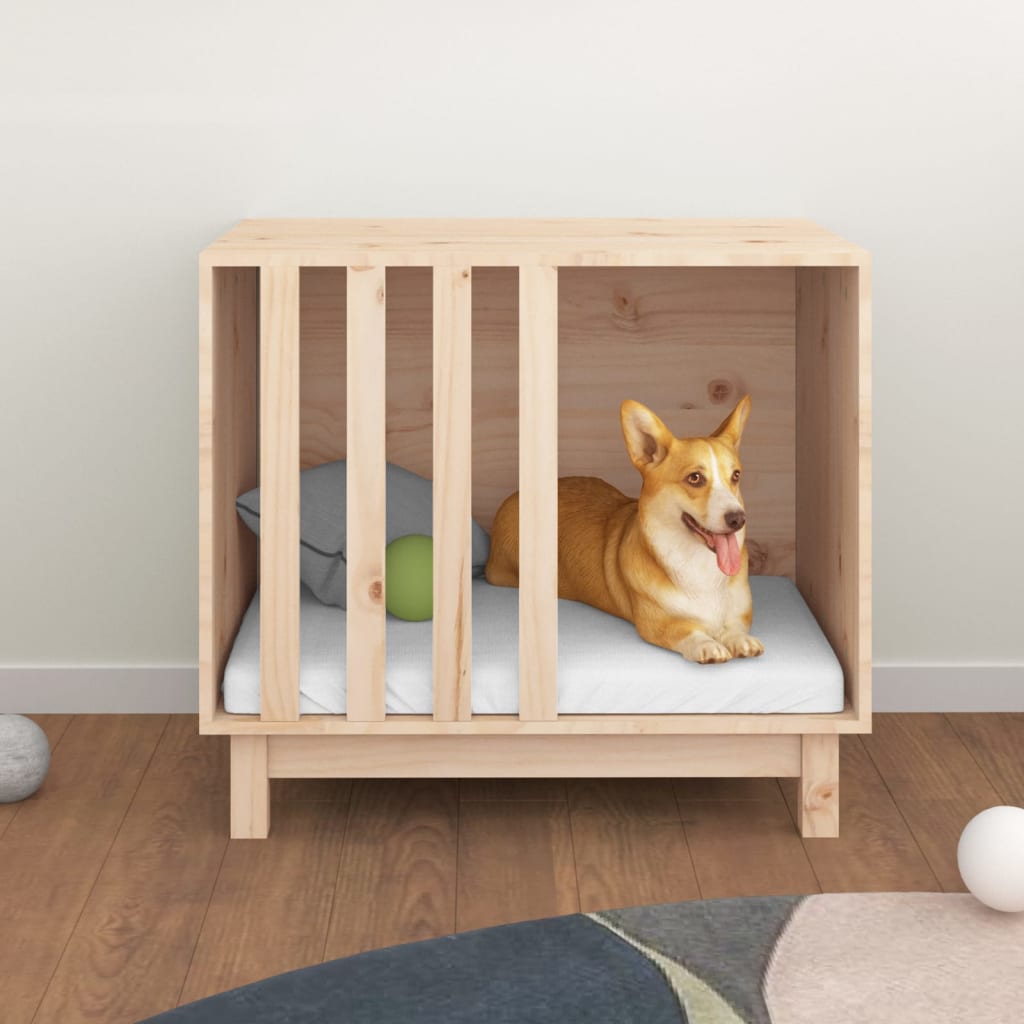 Dog House 70x50x62 cm in Solid Pine Wood