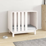White Dog House 70x50x62 cm in Solid Pine Wood