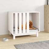 White Dog House 70x50x62 cm in Solid Pine Wood