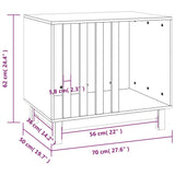 Gray Dog House 70x50x62 cm in Solid Pine Wood