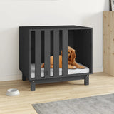 Gray Dog House 70x50x62 cm in Solid Pine Wood