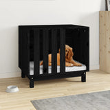 Black Dog House 70x50x62 cm in Solid Pine Wood