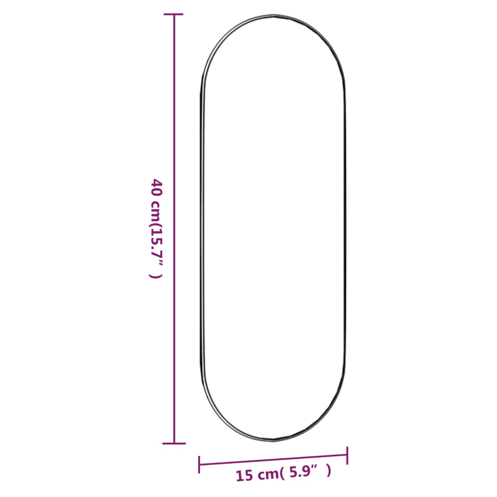 Specchio da Parete 15x40 cm Vetro Ovale