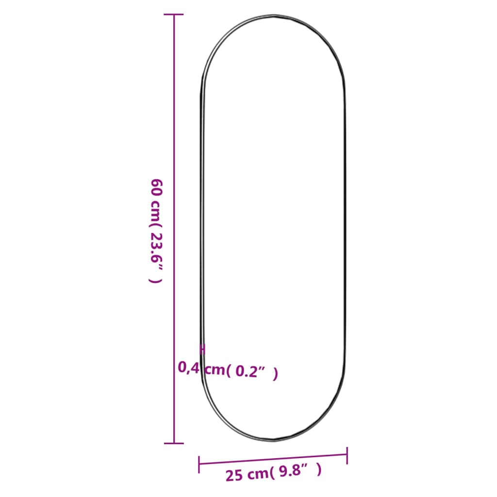 Specchio da Parete 25x60 cm Vetro Ovale