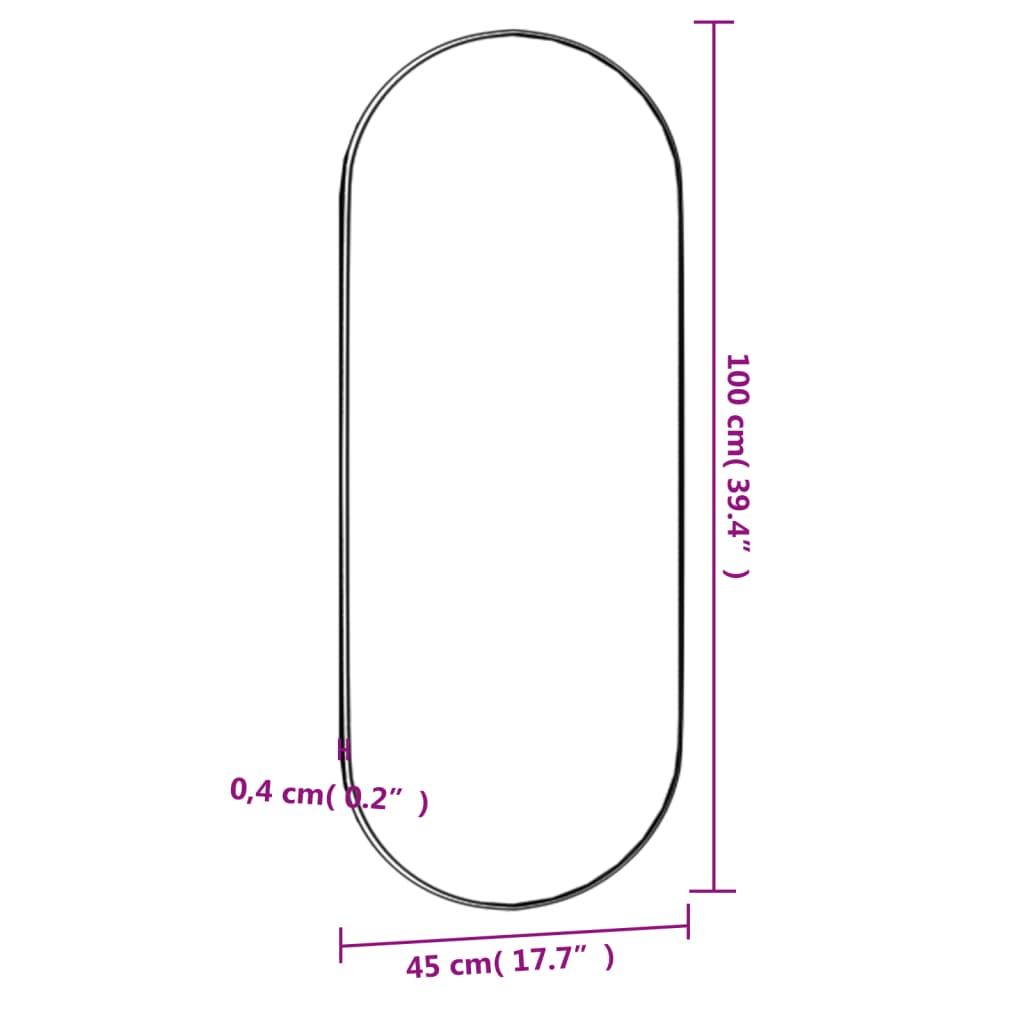 Specchio da Parete 45x100 cm Vetro Ovale