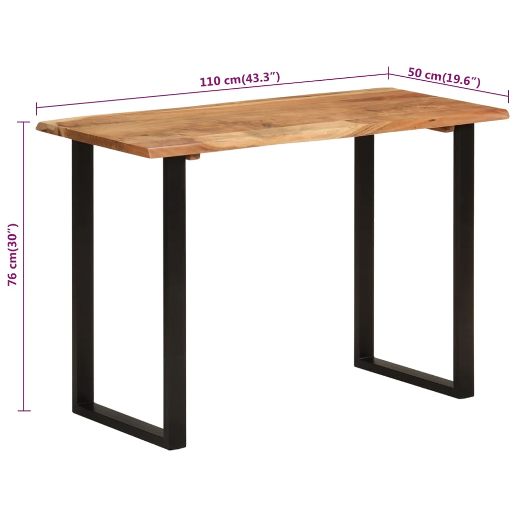 Tavolo da Pranzo 110x50x76 cm Legno Massello di Acacia