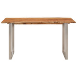 Tavolo da Pranzo 140x70x76 cm Legno Massello di Acacia