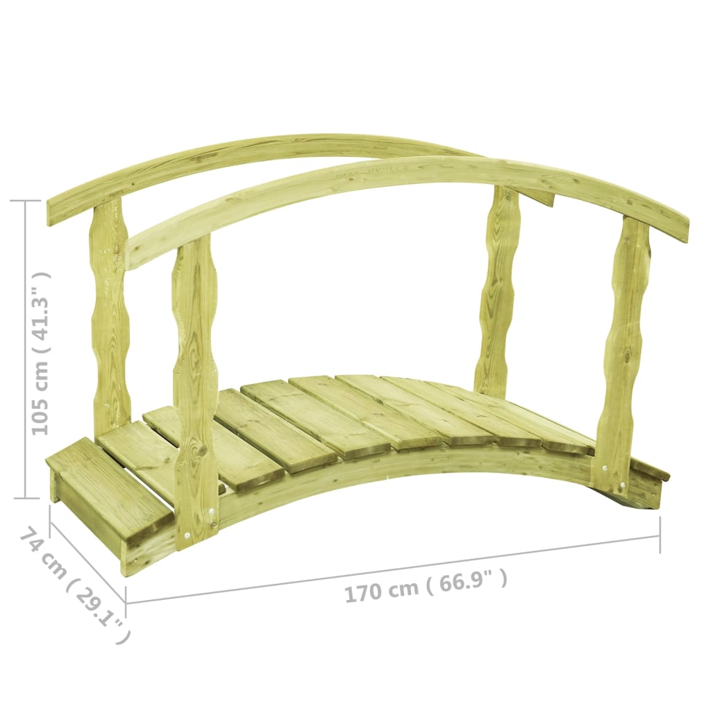 Ponte da Giardino B-Stock 170x74x105cm Pino Massello Impregnato