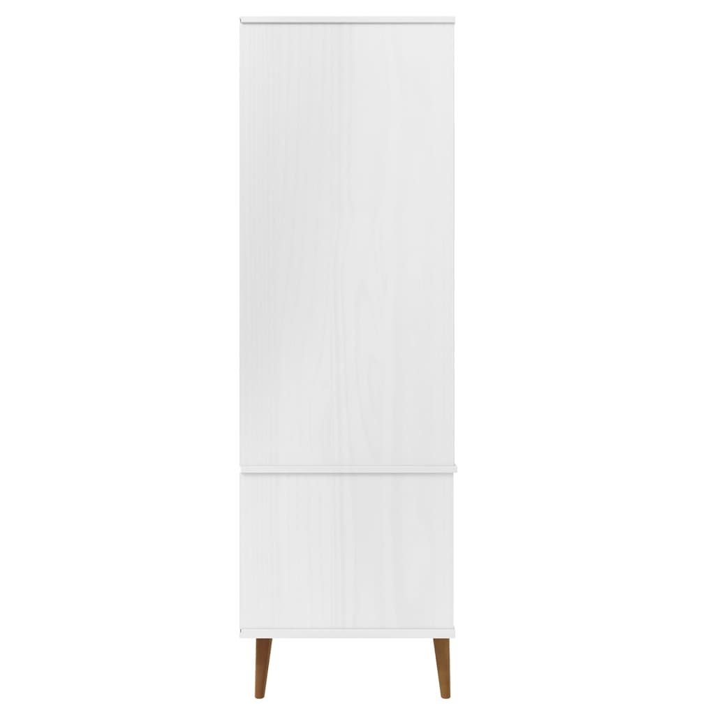 Armadio MOLDE Bianco 90x55x175 cm in Legno Massello di Pino