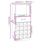 Portabottiglie Miele 45x34x100 cm in Legno Massello di Pino