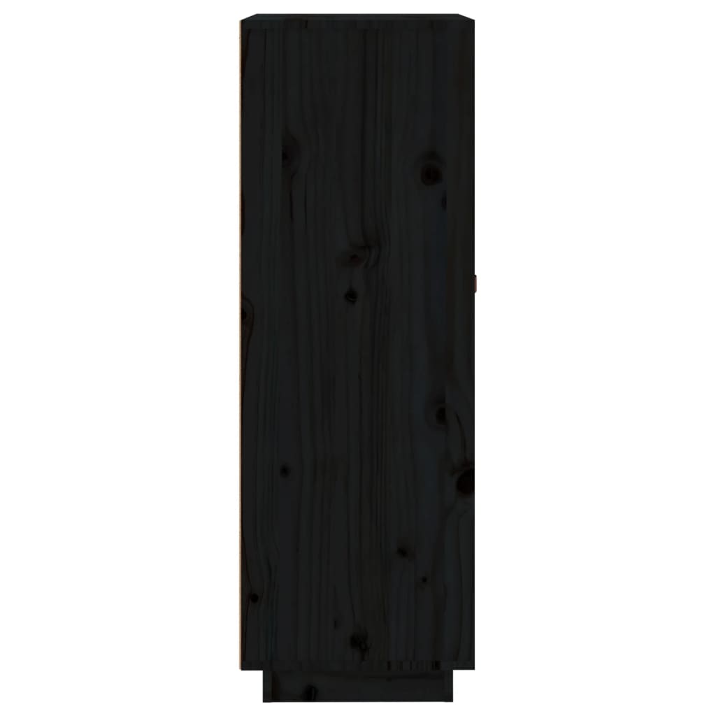 Portabottiglie Nero 45x34x100 cm in Legno Massello di Pino