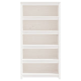 Libreria Bianca 80x35x154 cm in Legno Massello di Pino