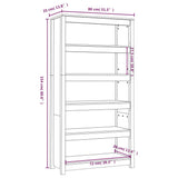 Libreria Bianca 80x35x154 cm in Legno Massello di Pino