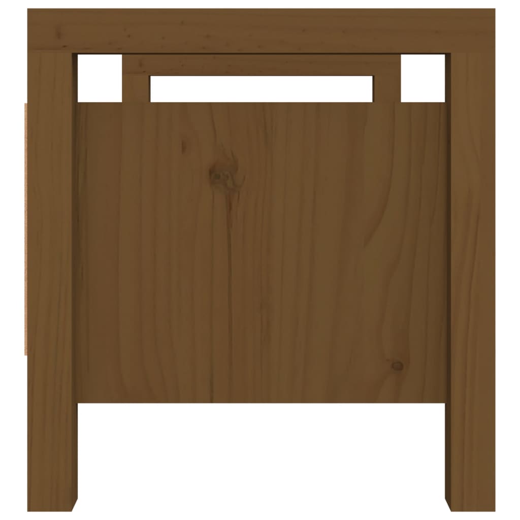 Panca da Ingresso Miele 80x40x43 cm in Legno Massello di Pino