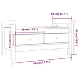 Panca da Ingresso Miele 80x40x43 cm in Legno Massello di Pino