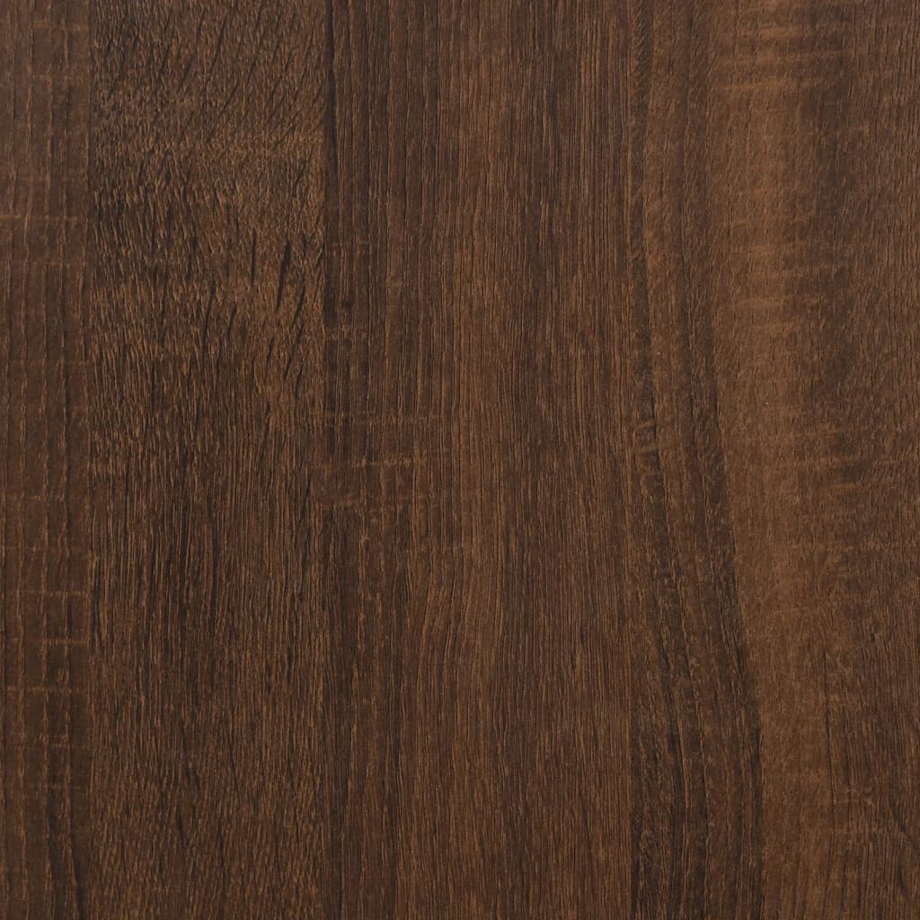 Tavolino Rovere Marrone 80x50x40cm in Legno Multistrato e Ferro