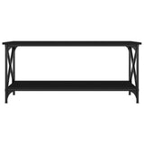 Tavolino da Salotto Nero 100x45x45 cm Legno Multistrato e Ferro