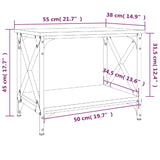 Tavolino da Salotto Rovere Fumo 55x38x45 cm Legno Multistrato