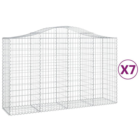 Cesti Gabbioni ad Arco 7 pz 200x50x120/140 cm Ferro Zincato