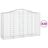 Cesti Gabbioni ad Arco 20 pz 200x50x120/140 cm Ferro Zincato